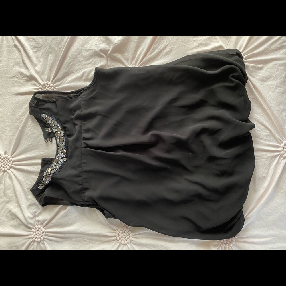 Black embellished tank top